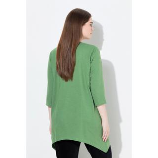 Ulla Popken Ricami Scollo V Maniche 3/4 Cotone Biologico Maglia  