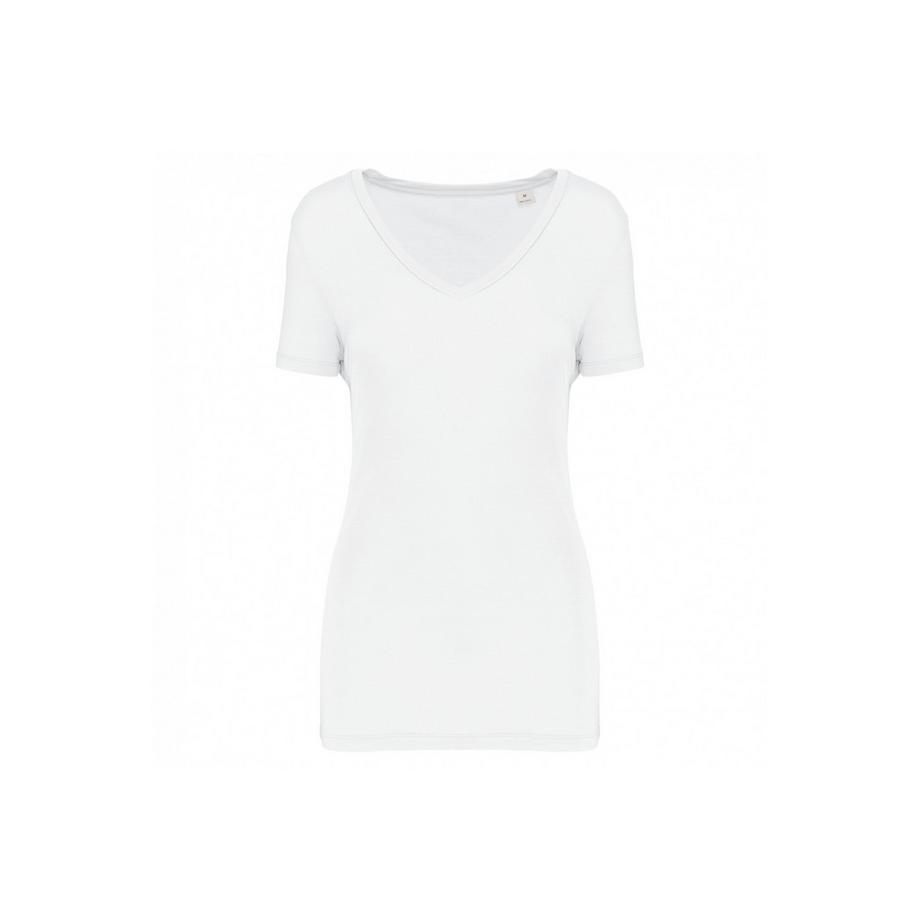 Kariban Lyocell Tencel V-Ausschnitt Kurzarm T-Shirt  