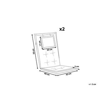 Beliani Gartenstuhlkissen 2er Set aus Polyester Rustikal MAUI  