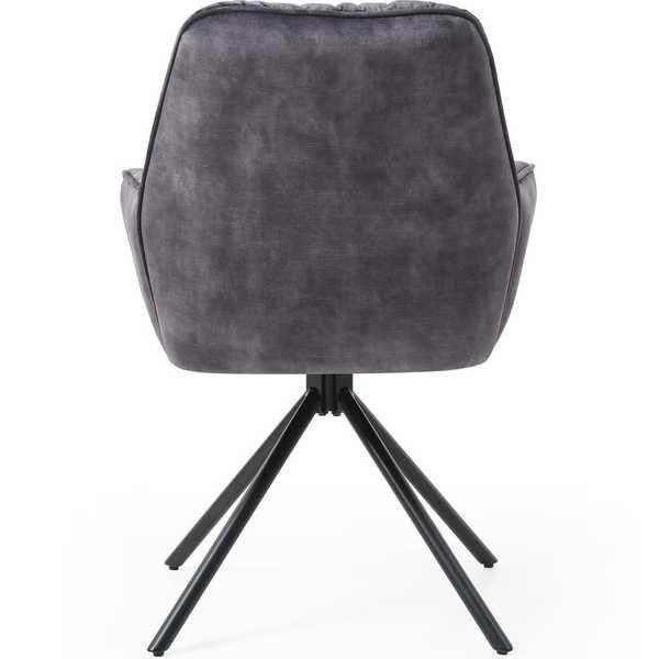 mutoni Fauteuil en velours avec fonction pivotante, noir  