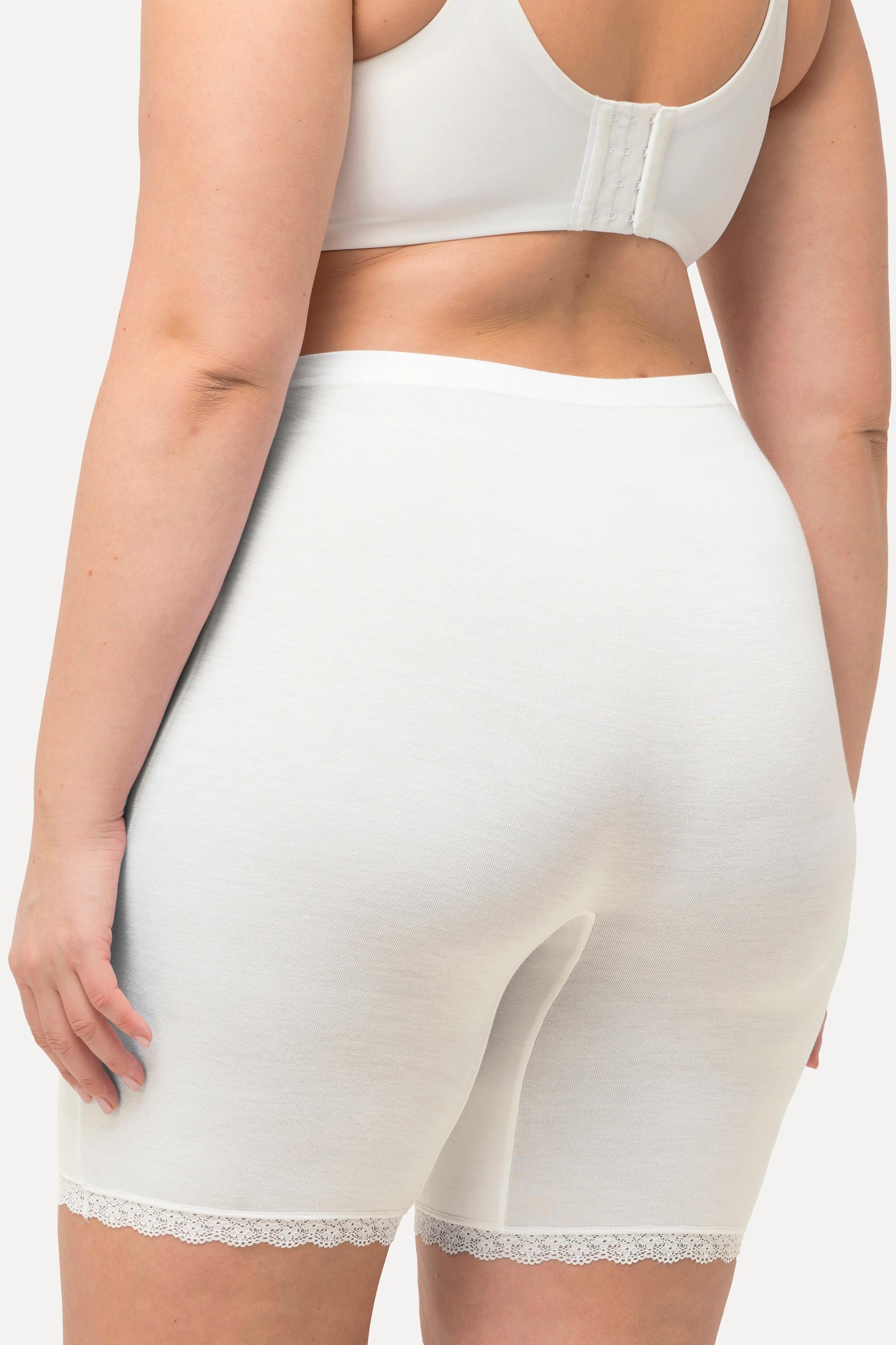 Ulla Popken Pantaloncini Ciclista Orlo Pizzo Qualità Bambù  