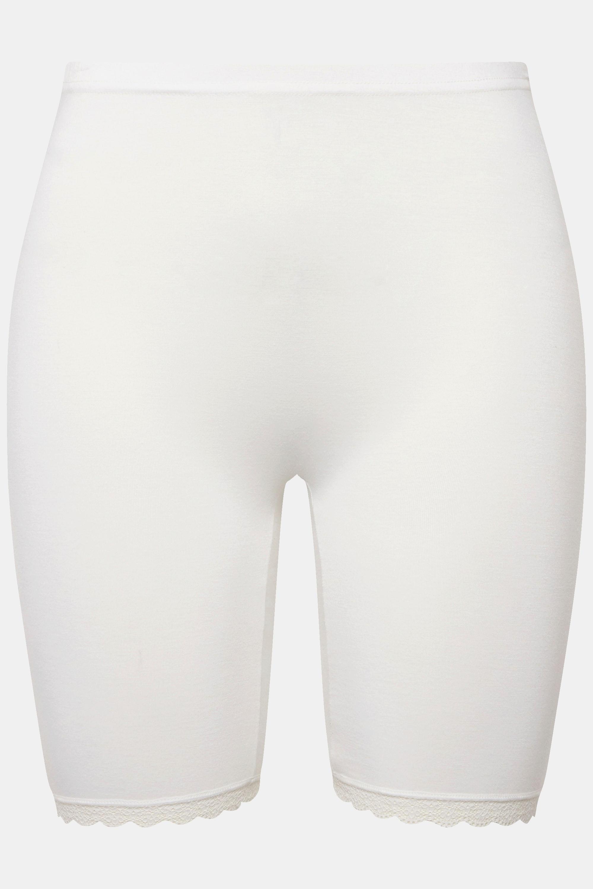 Ulla Popken Pantaloncini Ciclista Orlo Pizzo Qualità Bambù  