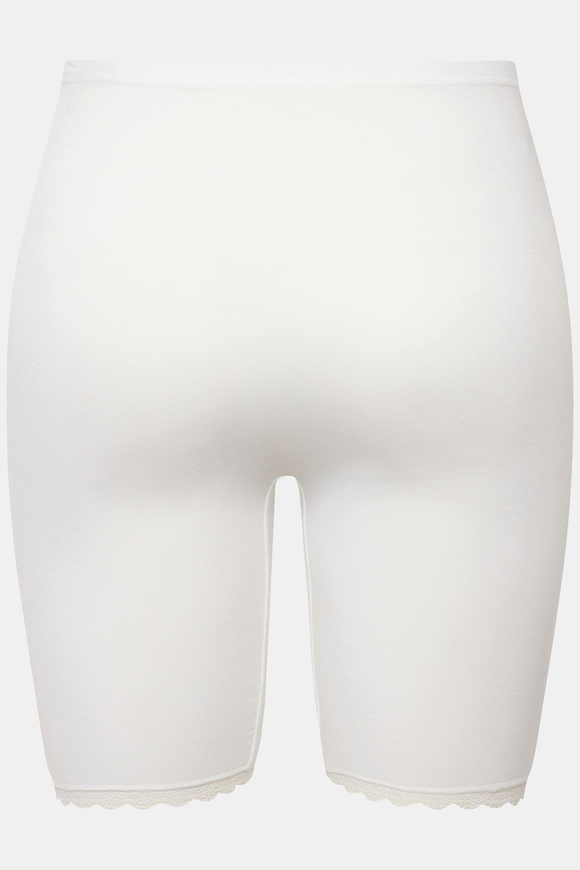 Ulla Popken Pantaloncini Ciclista Orlo Pizzo Qualità Bambù  