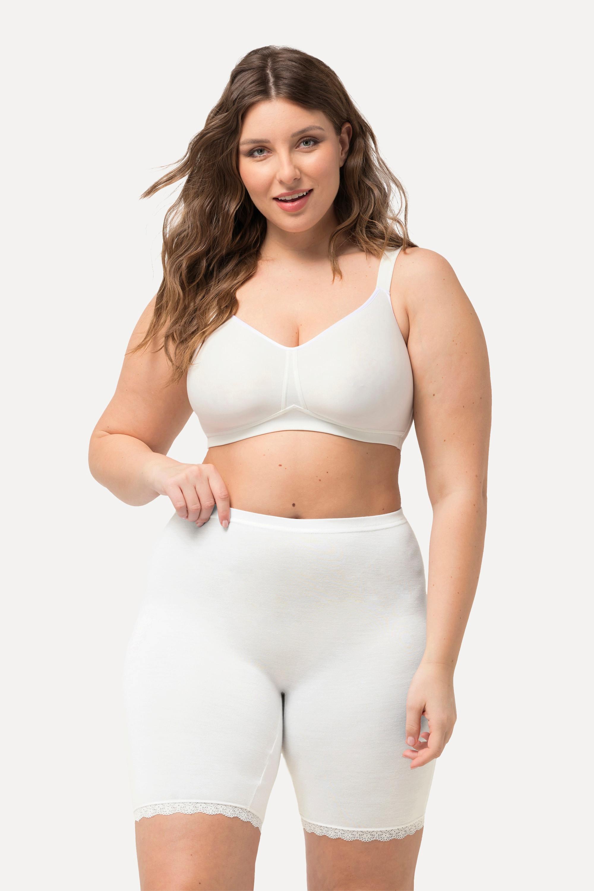 Ulla Popken Pantaloncini Ciclista Orlo Pizzo Qualità Bambù  