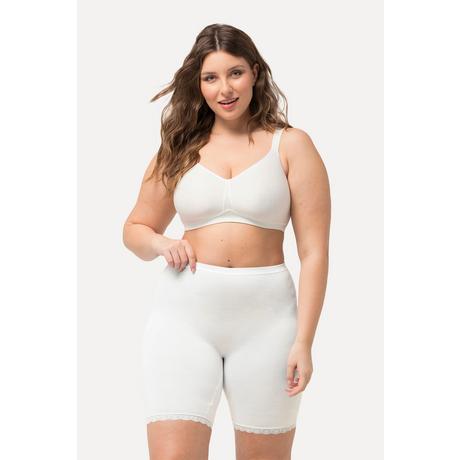 Ulla Popken Pantaloncini Ciclista Orlo Pizzo Qualità Bambù  