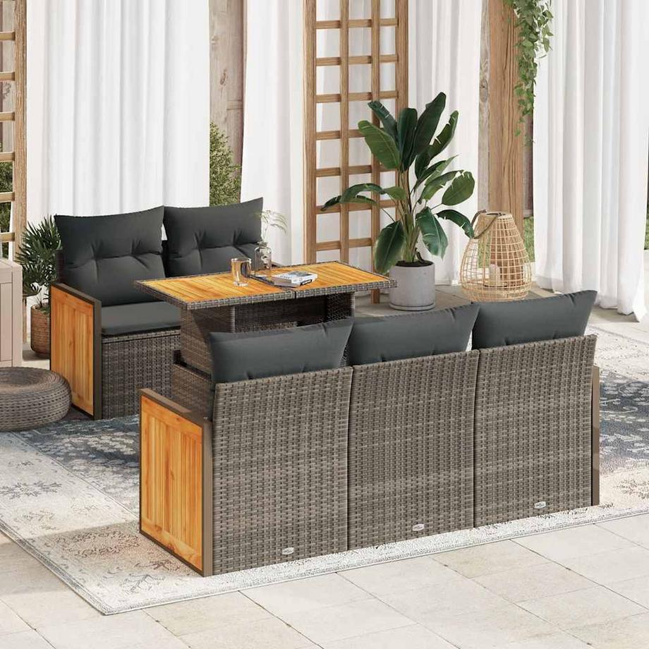 VidaXL Ensemble de canapés de jardin rotin synthétique  