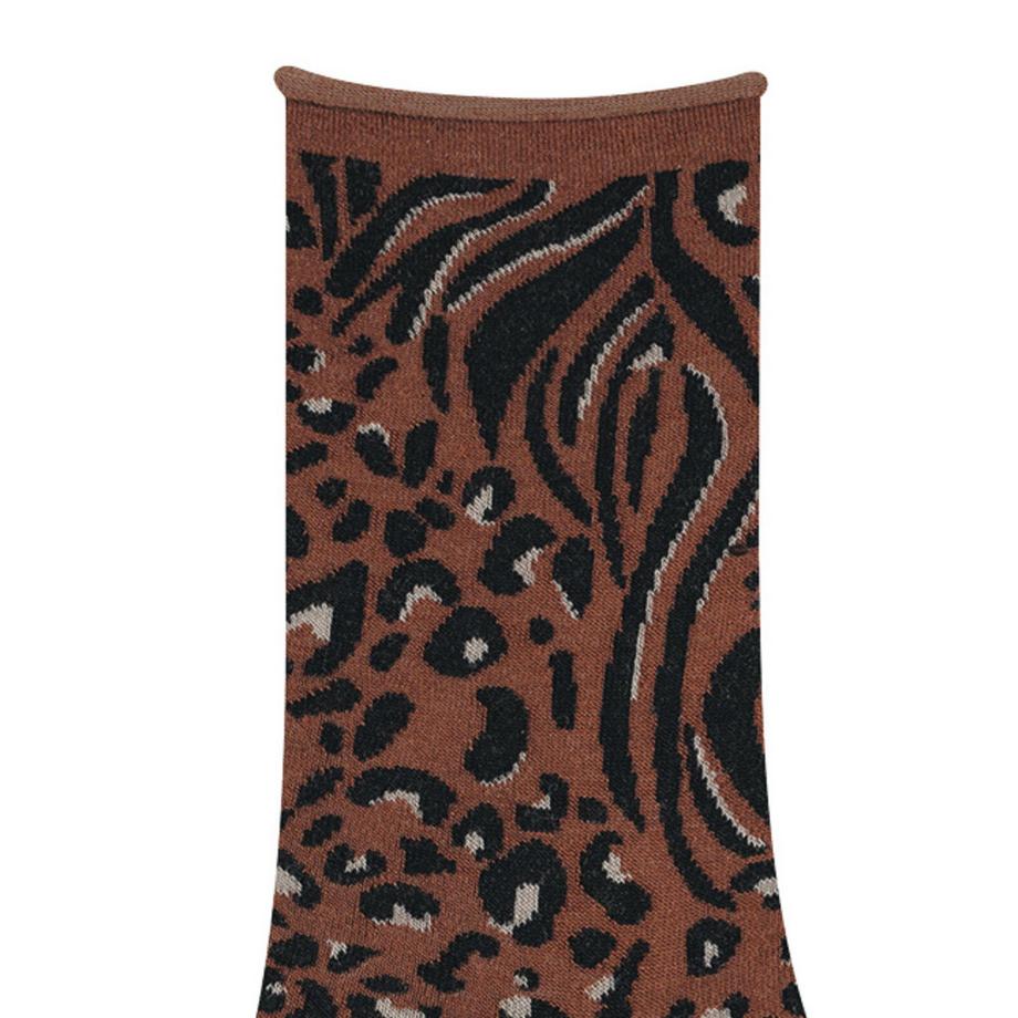 BLEU FORET Calze lana cotone con motivo leopardato  