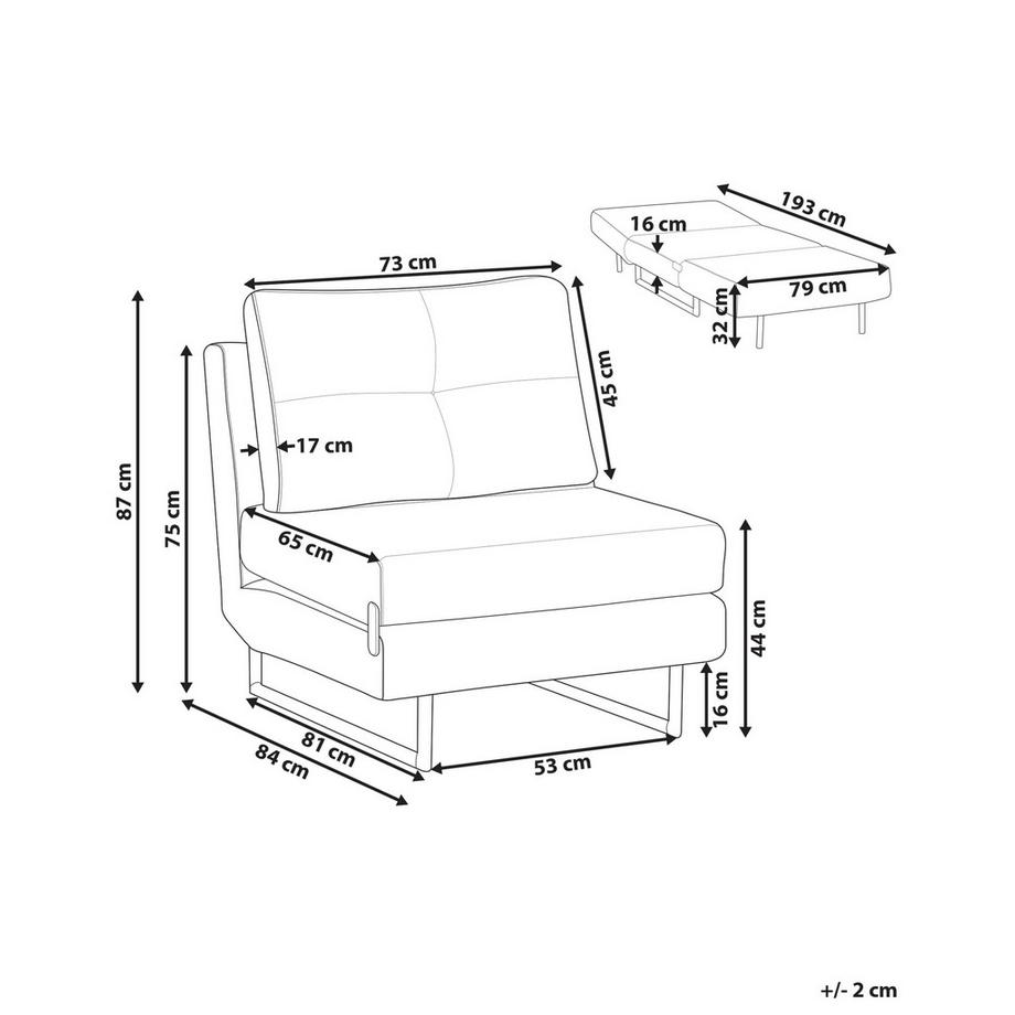 Beliani Einzelsofa en Tissu Minimaliste JERSLEV  