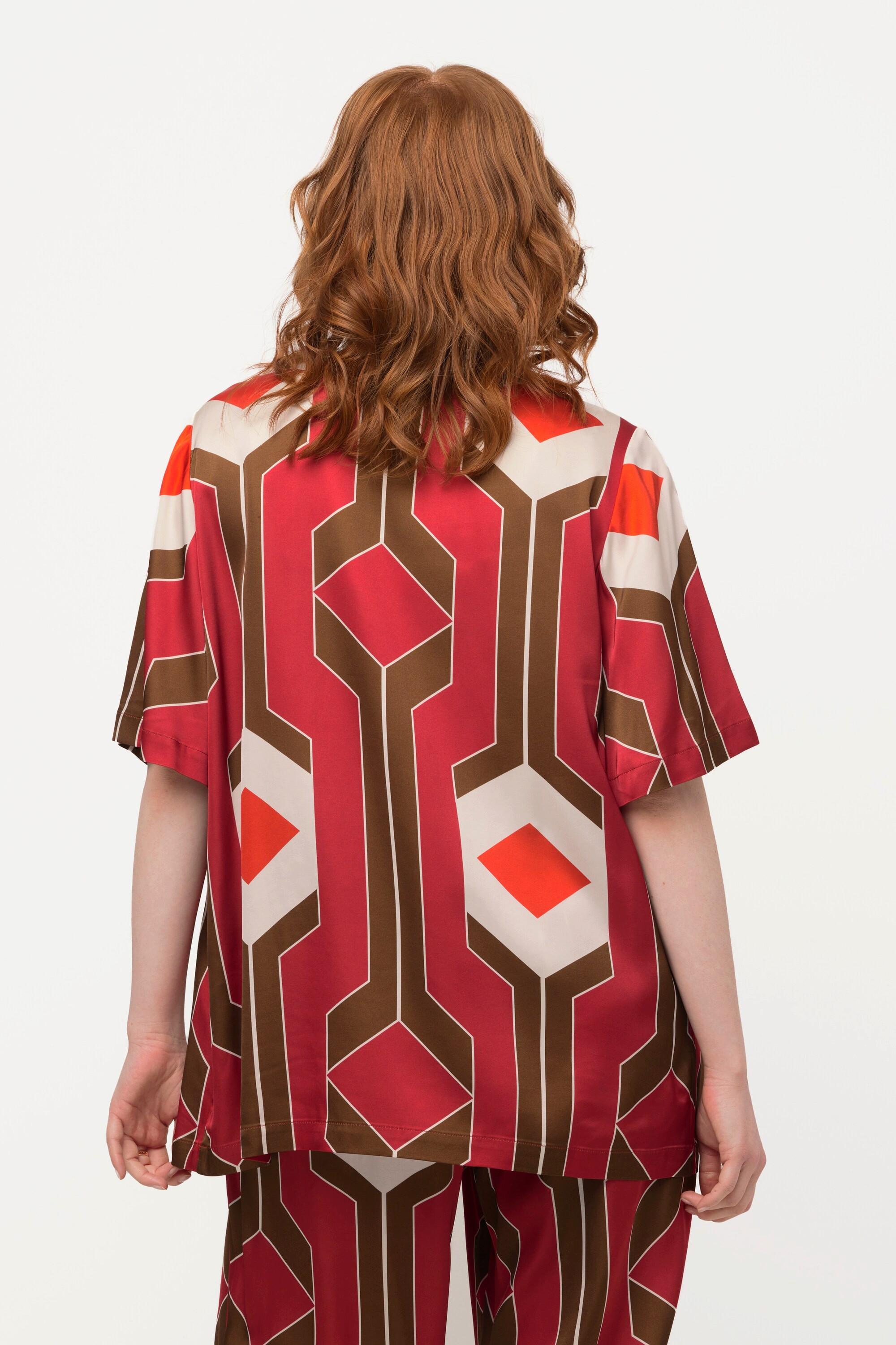 Ulla Popken Tunica Design Retrò Linea A Mezza Manica  