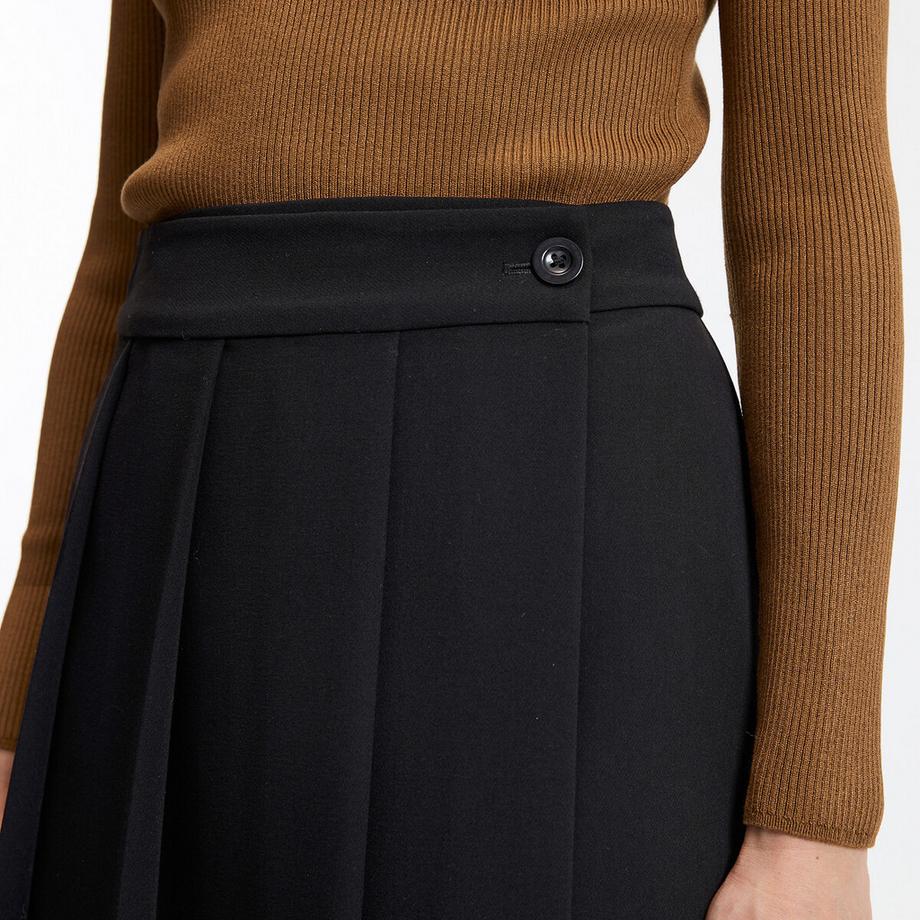 La Redoute Collections Jupe droite mi-longue avec effet portefeuille et plis  