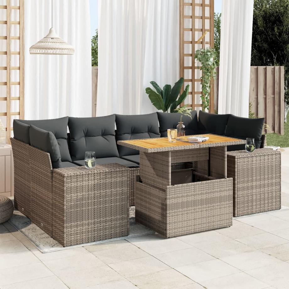 VidaXL Ensemble de canapés de jardin rotin synthétique  