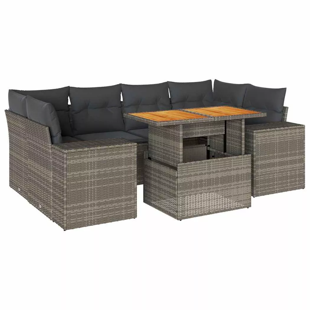 VidaXL - Garten sofagarnitur poly-rattan, One Size, Grau