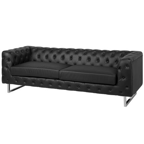 Beliani 3 Sitzer Sofa aus Kunstleder Glamourös VISSLAND  