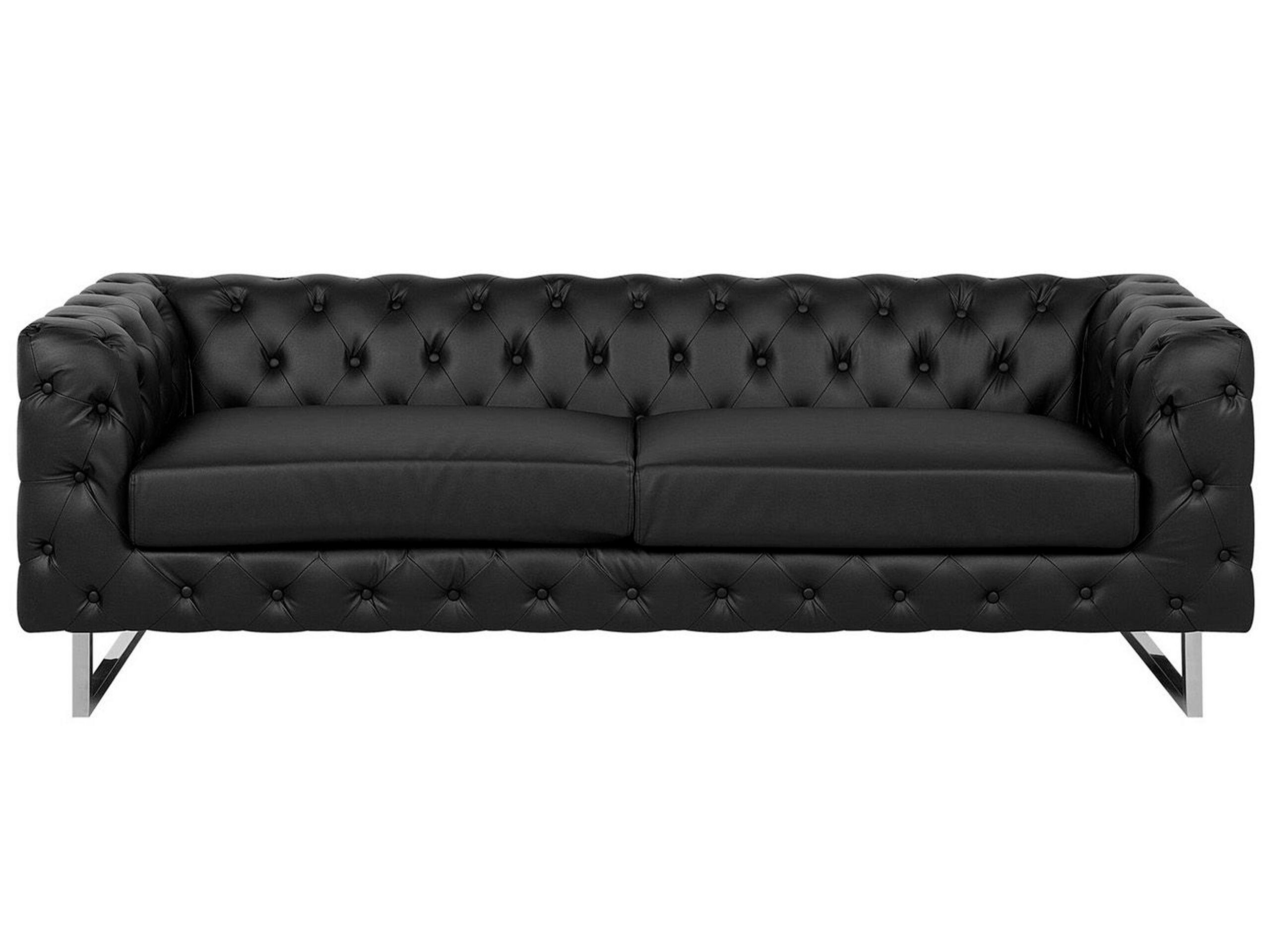 Beliani 3 Sitzer Sofa aus Kunstleder Glamourös VISSLAND  