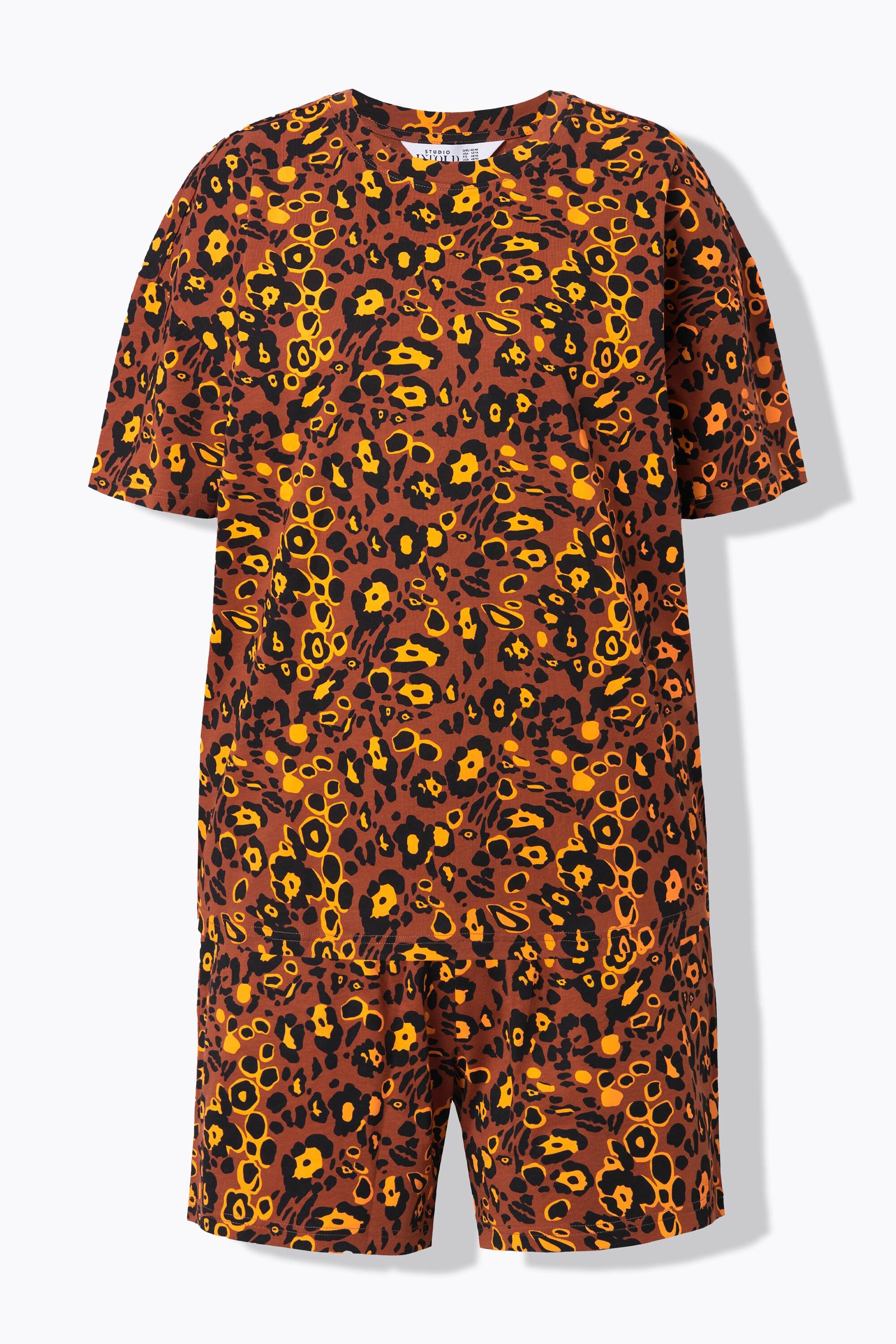 Studio Untold Pigiama Corto Due Pezzi Stampa Leopardata  