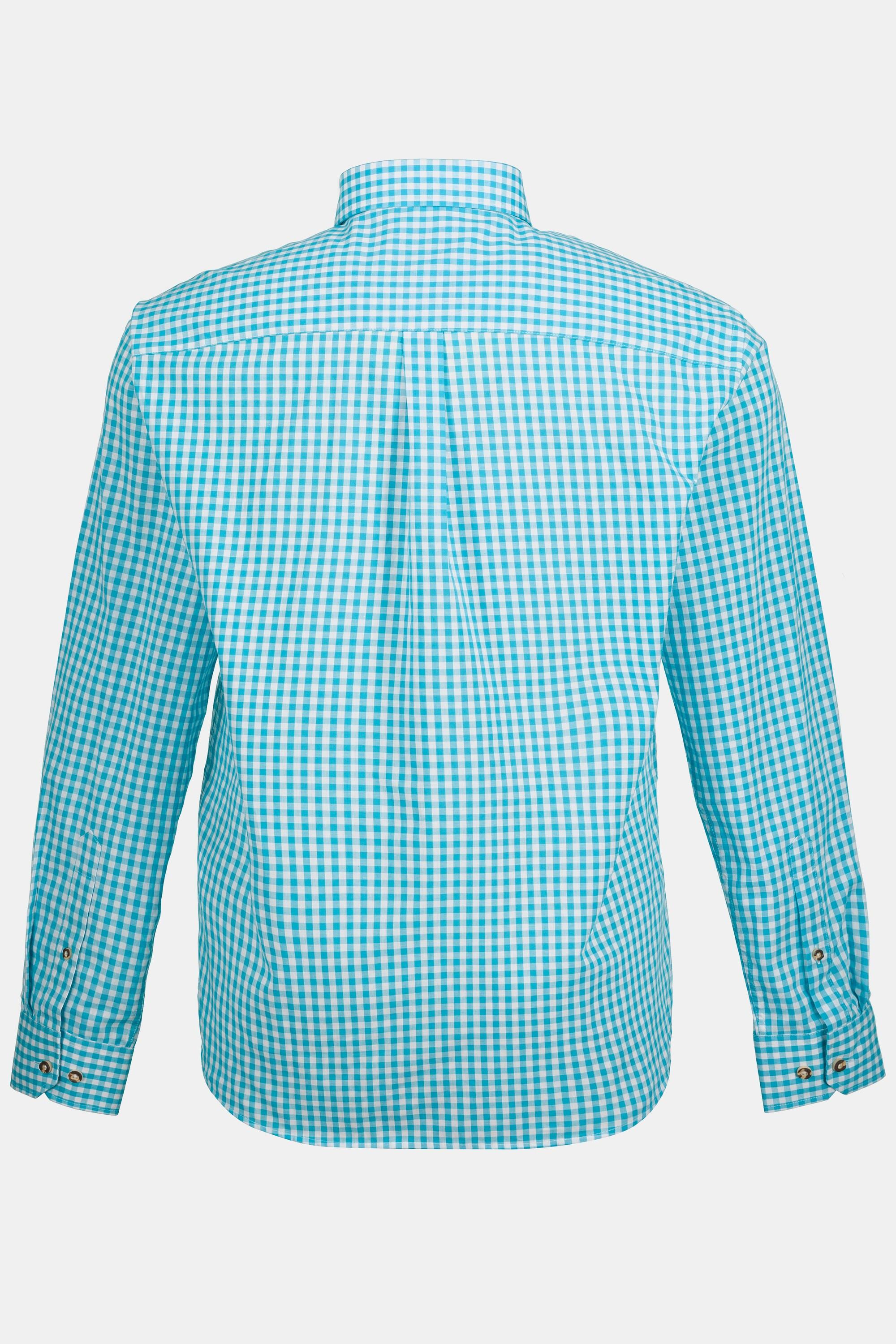 JP1880  Camicia a quadri in tradizionale stile Tracht con maniche lunghe, colletto button-down e vestibilità moderna, fino alla tg. 8XL 