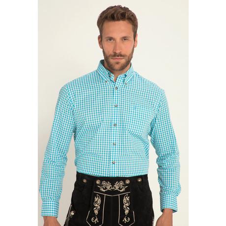 JP1880  Chemise à carreaux de tenue bavaroise traditionnelle - manches longues et col boutonné, coupe Modern Fit - jusqu'au 8 XL 