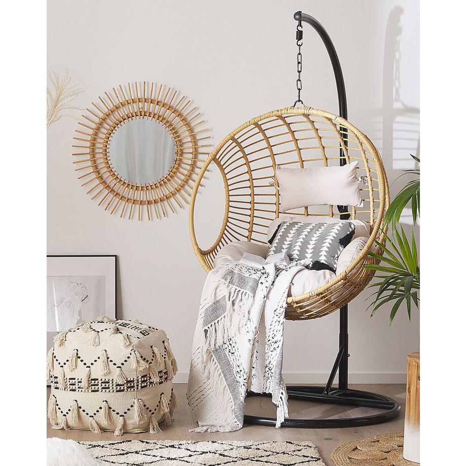 Beliani Hängesessel mit Gestell aus PE Rattan Mediterran ASPIO  