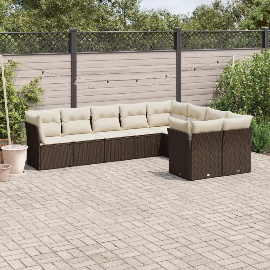 VidaXL Ensemble de canapés de jardin rotin synthétique  