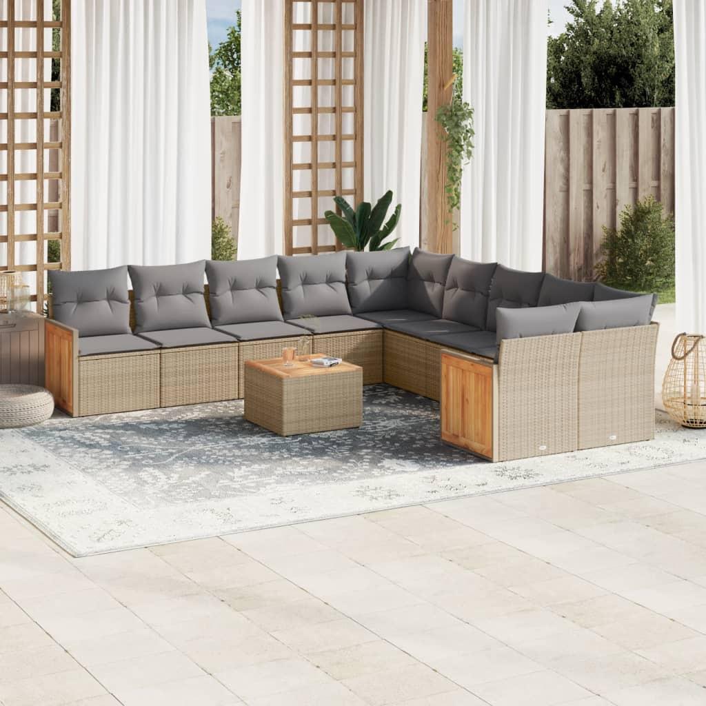 VidaXL set divano da giardino Polirattan  