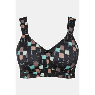 Ulla Popken  Reggiseno senza ferretto con stampa geometrica e coppa C-D 