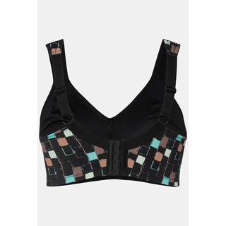 Ulla Popken  Reggiseno senza ferretto con stampa geometrica e coppa C-D 