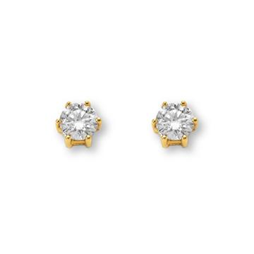 Clous d'oreilles en diamant 0,30ct. or jaune 750