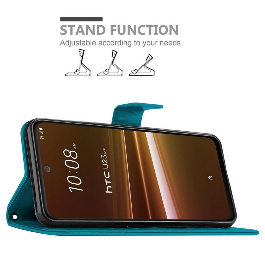 Cadorabo  HTC U23 PRO Hülle mit Blumen Muster 