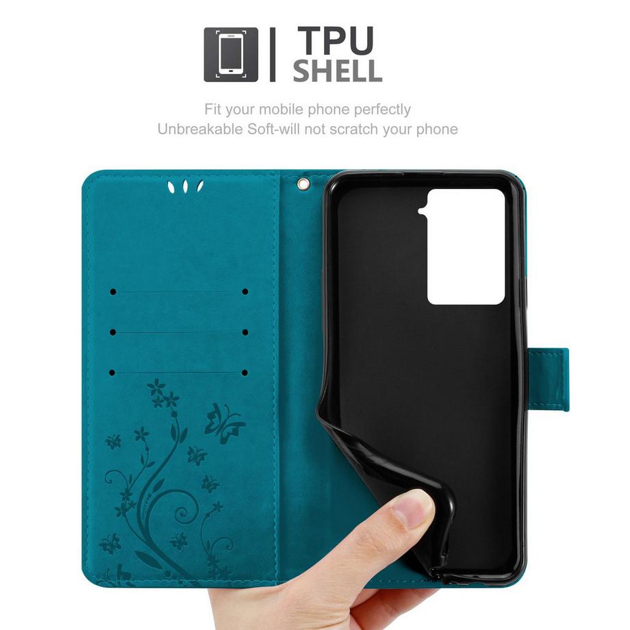 Cadorabo  HTC U23 PRO Hülle mit Blumen Muster 