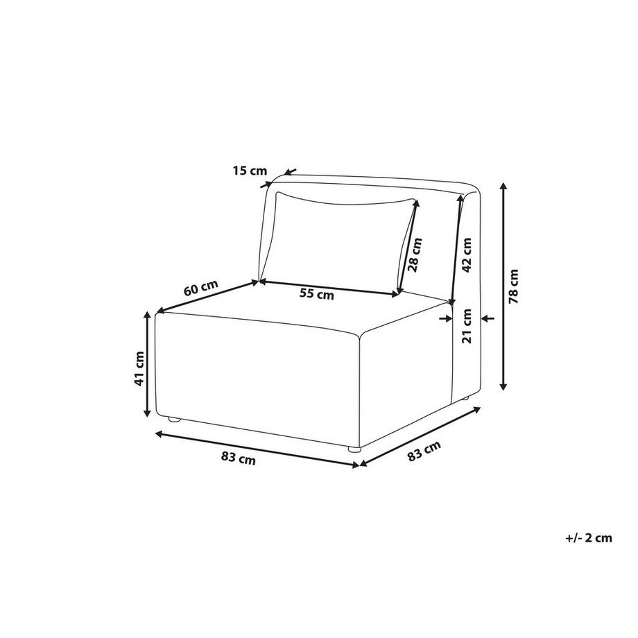 Beliani Module fauteuil en Velours côtelé  LEMVIG  