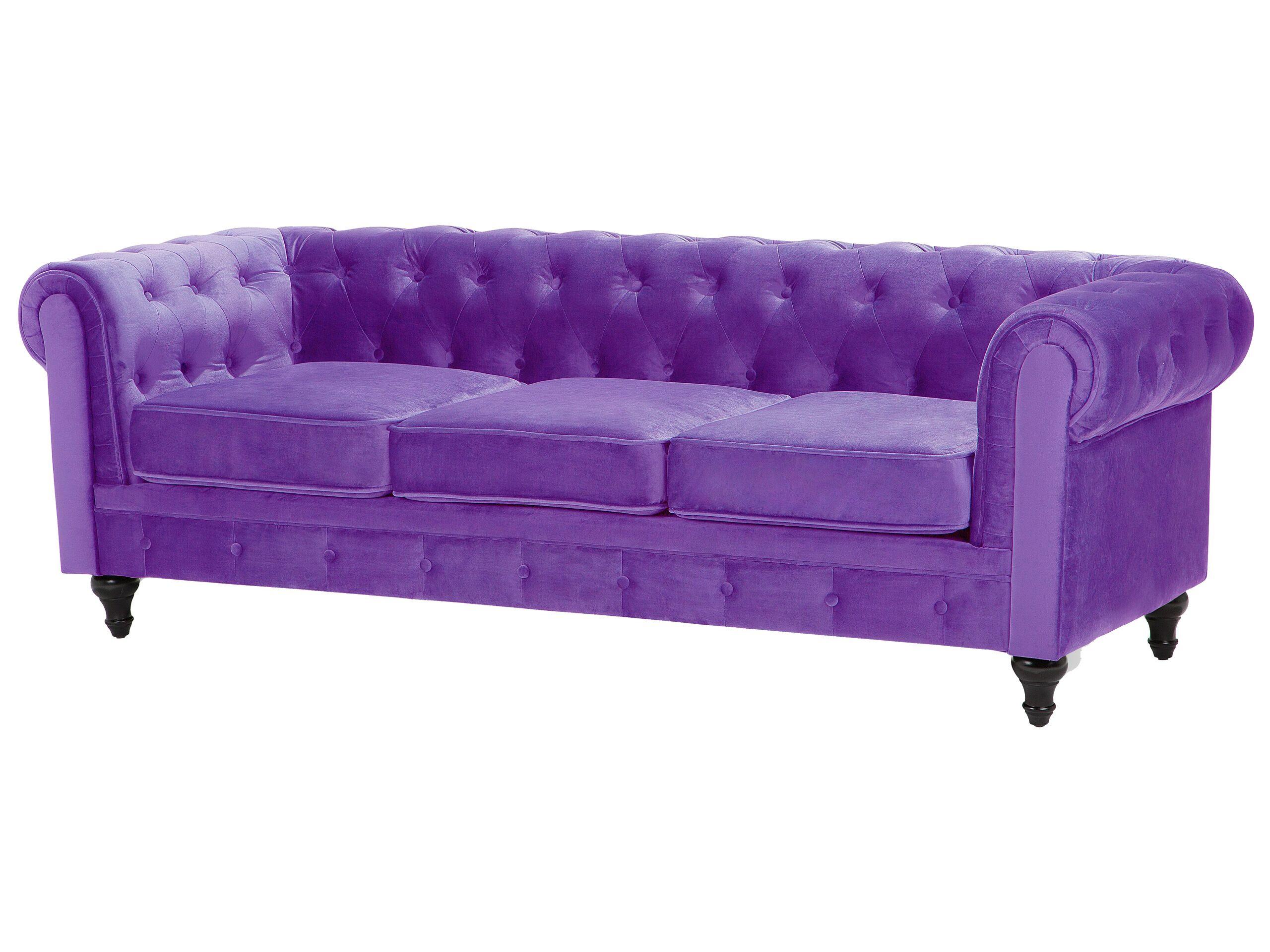 Beliani 3 Sitzer Sofa aus Samtstoff Glamourös CHESTERFIELD  