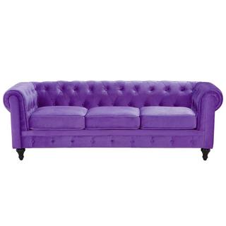 Beliani 3 Sitzer Sofa aus Samtstoff Glamourös CHESTERFIELD  