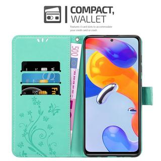 Cadorabo  Housse compatible avec Xiaomi RedMi NOTE 11 PRO 4G / 5G - Coque de protection au design floral avec fermeture magnétique, fonction de support et emplacements pour cartes 