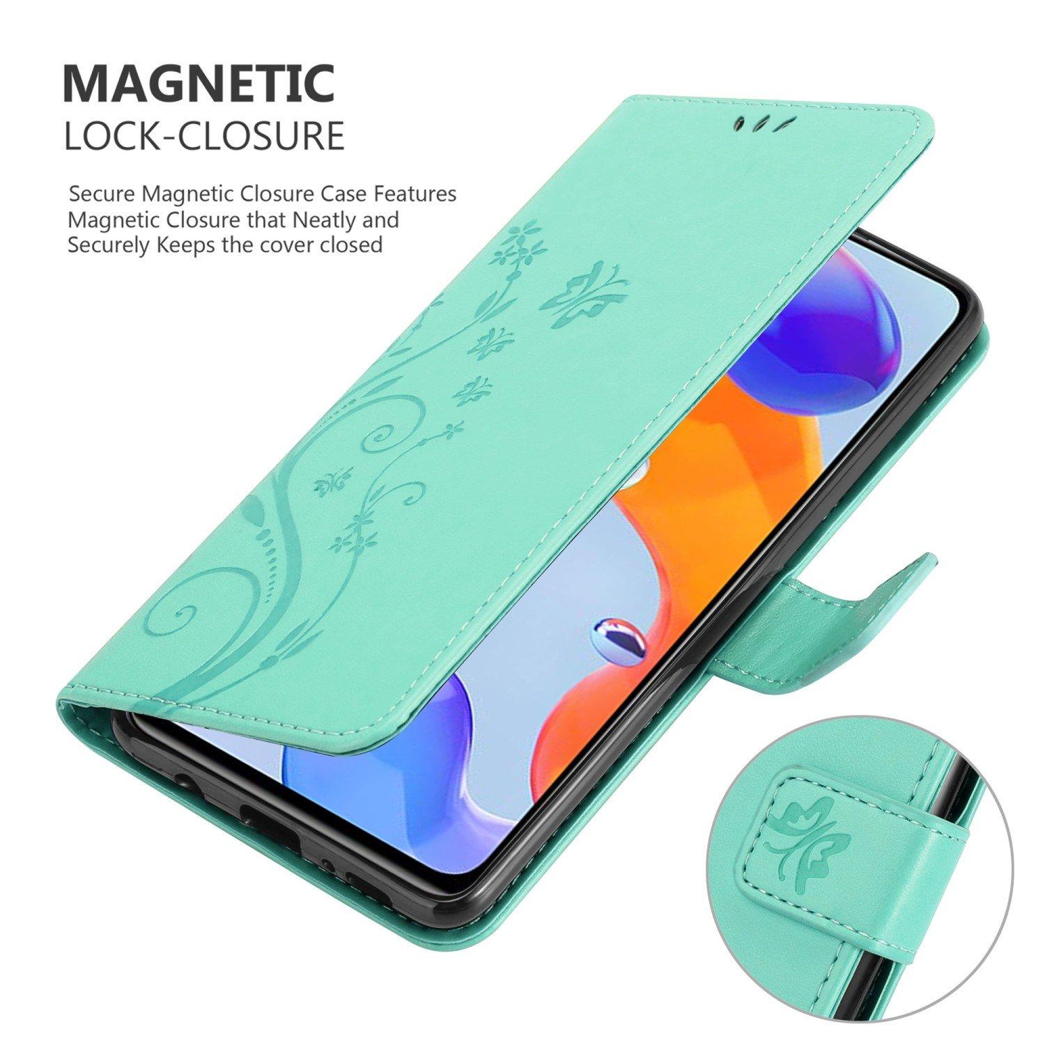 Cadorabo  Housse compatible avec Xiaomi RedMi NOTE 11 PRO 4G / 5G - Coque de protection au design floral avec fermeture magnétique, fonction de support et emplacements pour cartes 