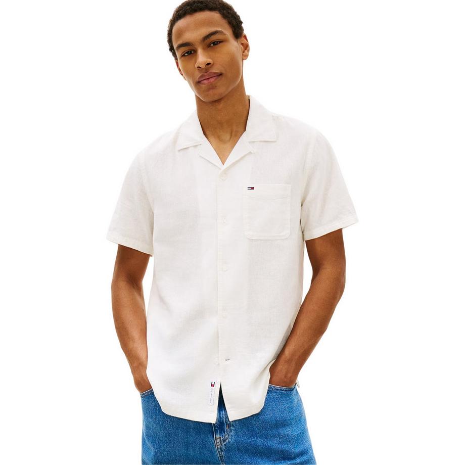 TOMMY JEANS Camicia Maniche Corte in Lino  