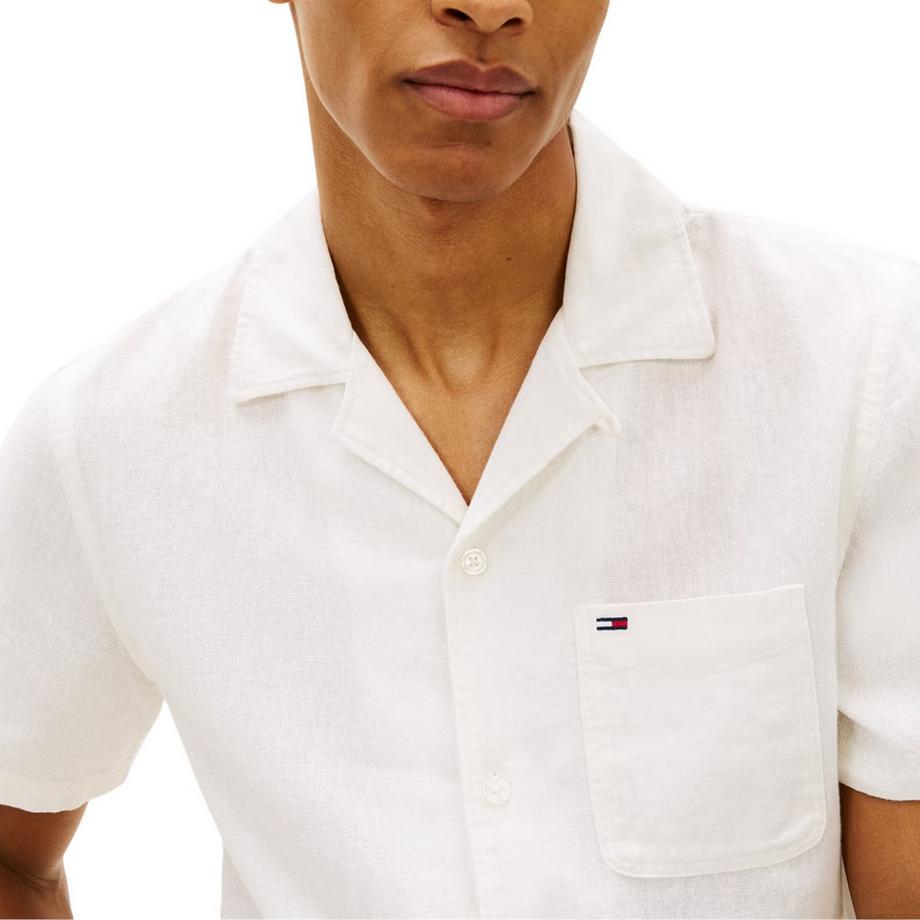 TOMMY JEANS Camicia Maniche Corte in Lino  