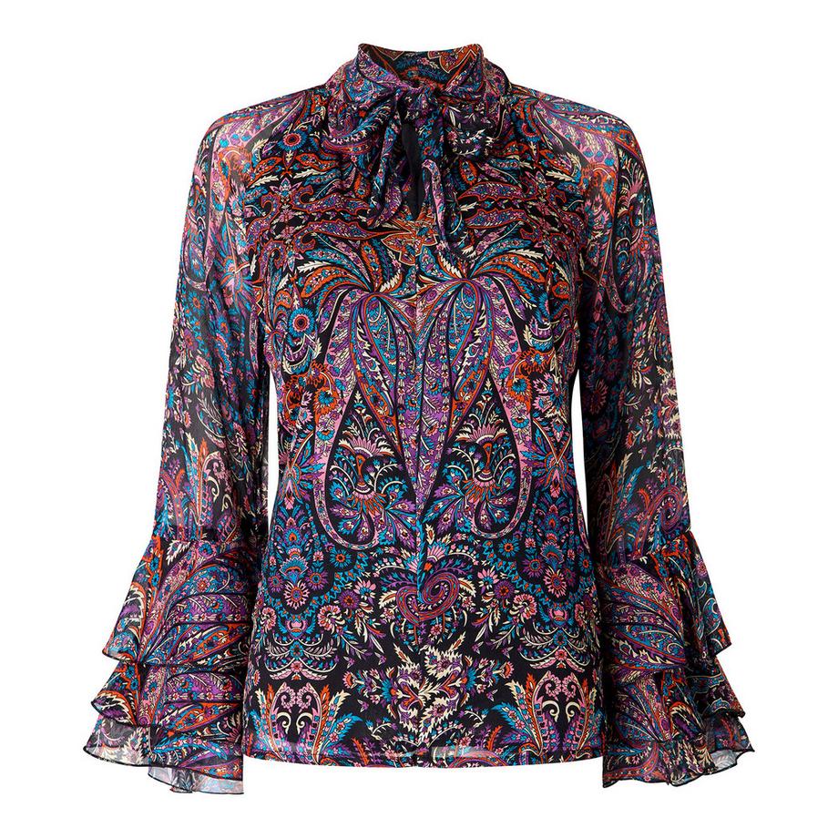 Joe Browns Blouse Boho à Col Noué et Manches à Volants  