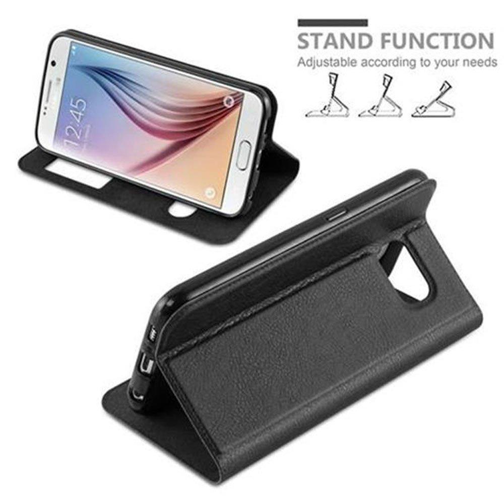 Cadorabo  Housse compatible avec Samsung Galaxy S6 - Coque de protection avec fermeture magnétique, fonction de support et 2 fenêtres de visualisation 