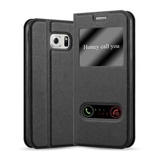 Cadorabo  Housse compatible avec Samsung Galaxy S6 - Coque de protection avec fermeture magnétique, fonction de support et 2 fenêtres de visualisation 