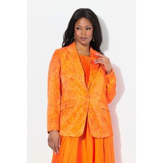 Ulla Popken  Blazer satiné, imprimé, col à revers, manches longues 