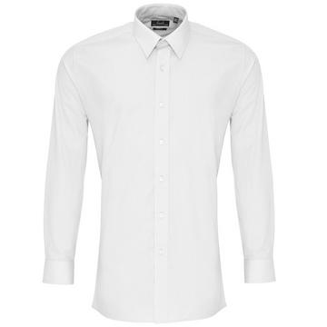 Chemise de travail en popeline ajustée à manches longues