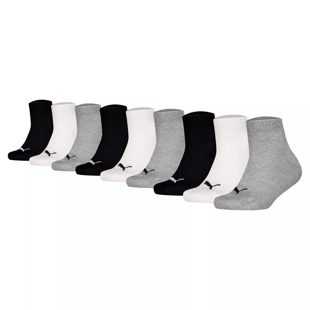 Puma - Calzini Unisex Confezione da 9 Vestibilità confortevole-Plain Quarter ECOM 9P, 31-34, Grigio Mezzo