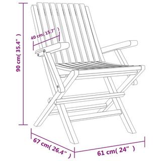 VidaXL Chaise de jardin pliante bois  