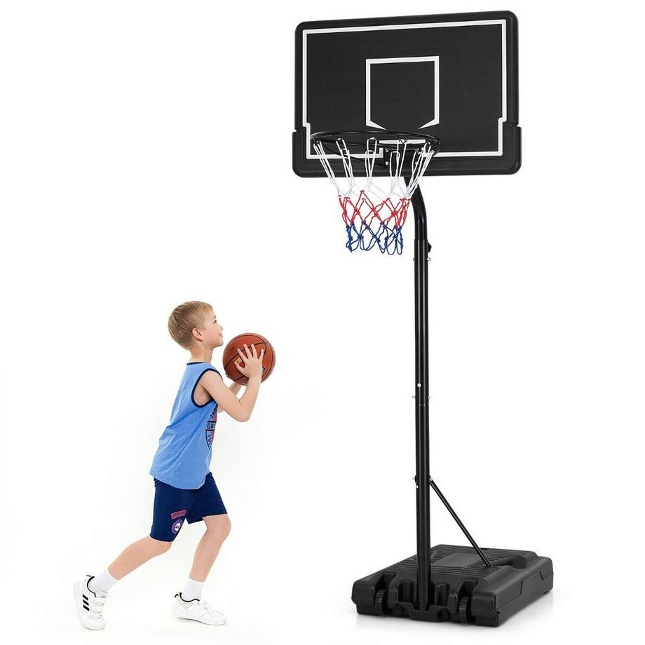 Northio  Basketballkorb Outdoor Basketballständer 210-260 cm höhenverstellbar auf Rädern Schwarz 