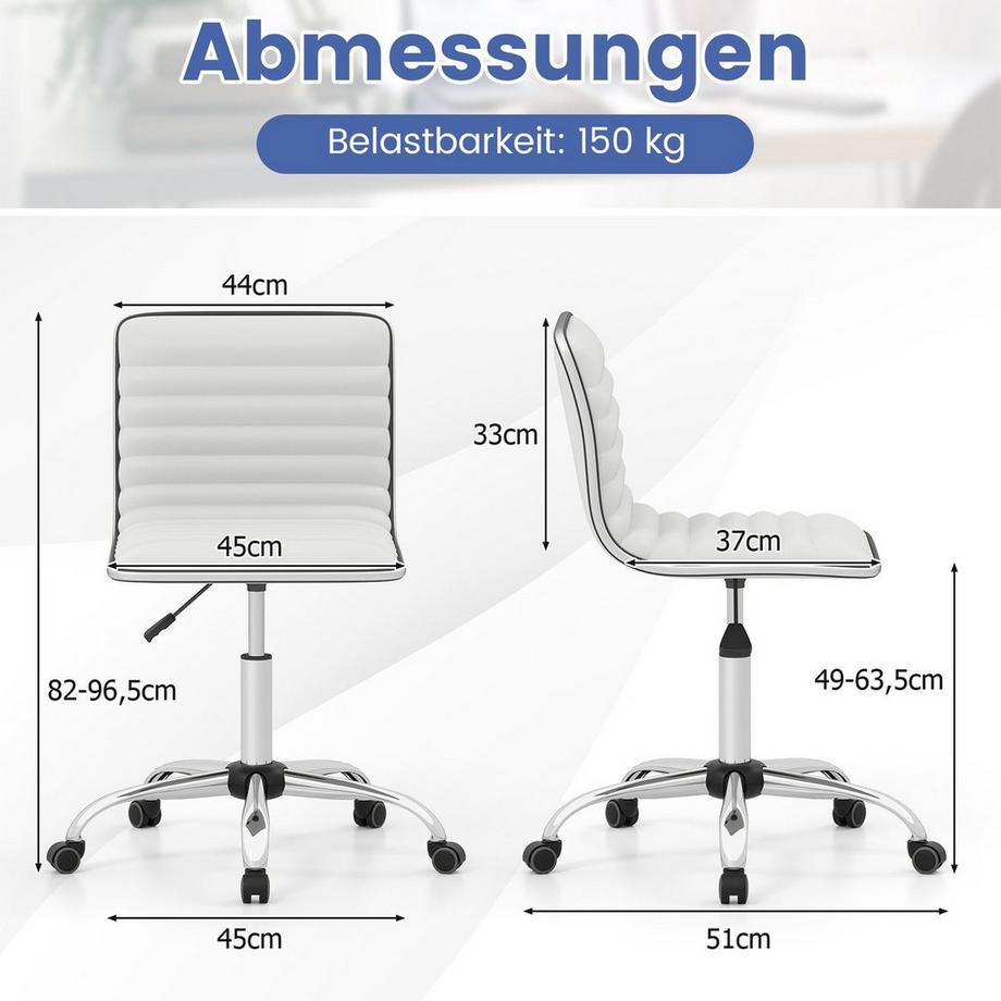 Northix Ergonomischer Bürostuhl ohne Armlehnen  