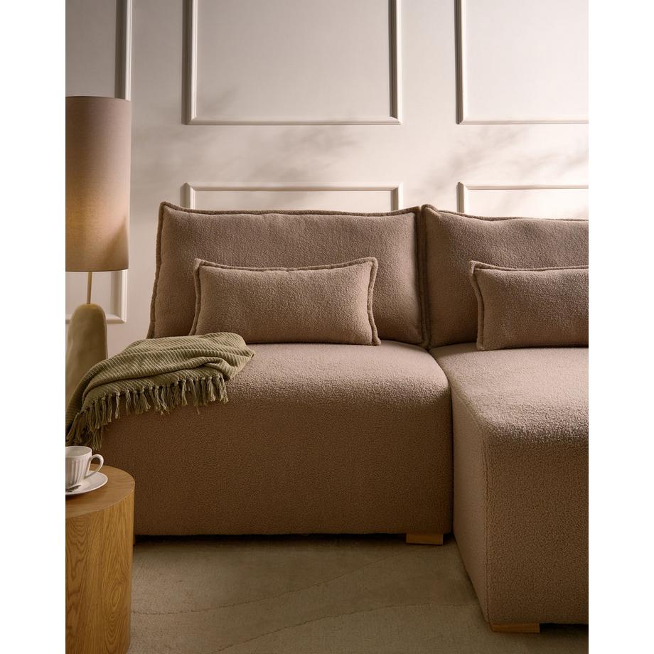 Beliani Canapé d'angle gauche en Bouclé Minimaliste NERBO  