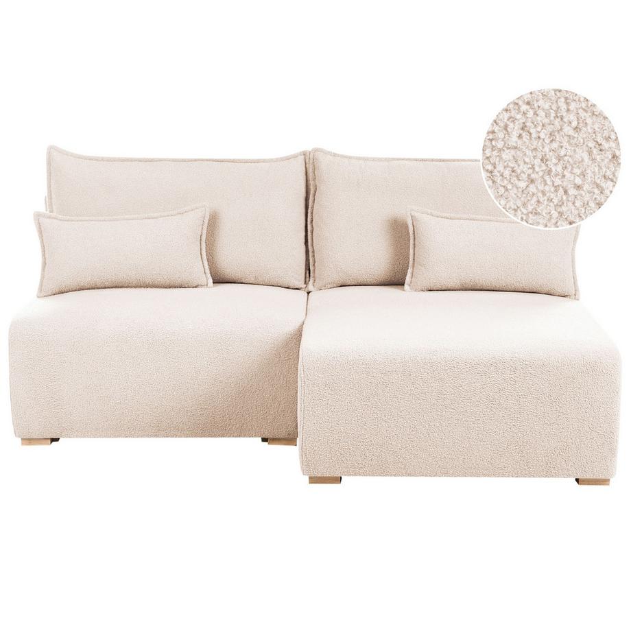 Beliani Canapé d'angle gauche en Bouclé Minimaliste NERBO  