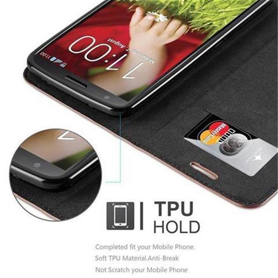 Cadorabo  Housse compatible avec LG G2 - Coque de protection avec fermeture magnétique, fonction de support et compartiment pour carte 