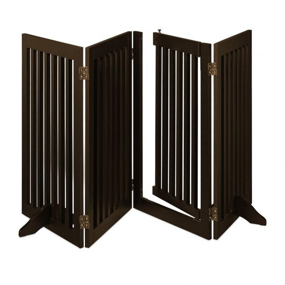 Northix  Cancello di sicurezza marrone con porta da 92 cm 