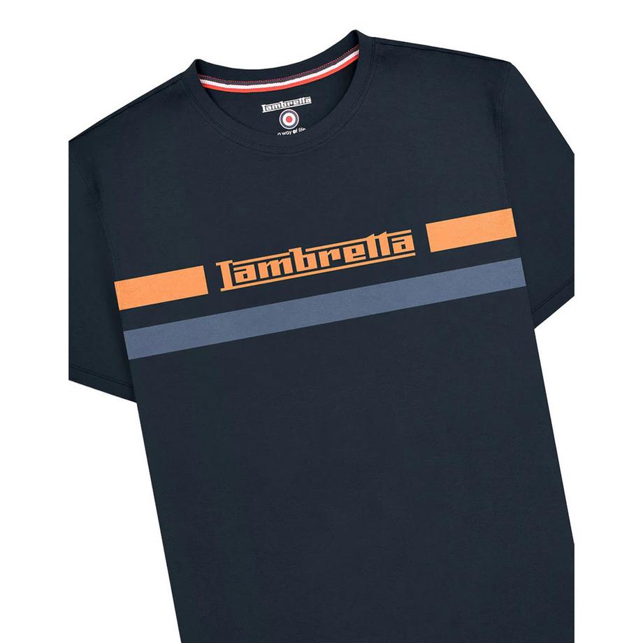 Lambretta T-Shirt Logo Rayure Poitrine  